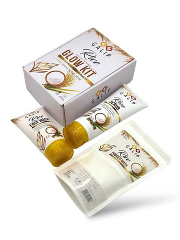 Galip 3 In 1 Brightening Glow Kit Rice Scrub Face Wash + Mask