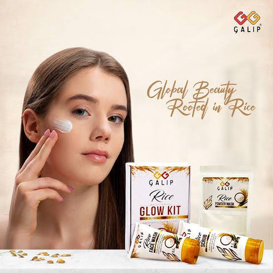 Galip 3 In 1 Brightening Glow Kit Rice Scrub Face Wash + Mask